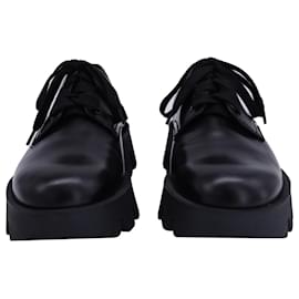 Prada-Prada Rocksand Derby Shoes in Black Leather-Black