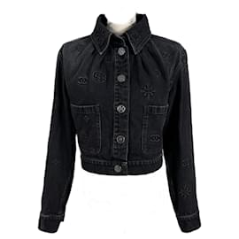 Chanel-Nuova giacca di jeans con l'iconico logo CC.-Altro