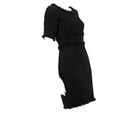 Chanel-Zeitloses schwarzes Tweed-Kleid-Schwarz
