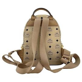 MCM-MCM Stark Backpack X - Small Backpack Ivory Logo Print Bag Purse-Other