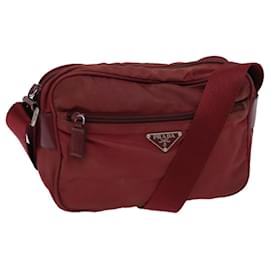 Prada-PRADA Shoulder Bag Nylon Red Auth 71842-Red