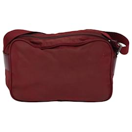 Prada-PRADA Shoulder Bag Nylon Red Auth 71842-Red