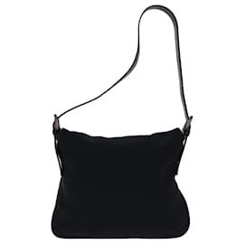 Fendi-FENDI Mamma Baguette Shoulder Bag Nylon Black Auth 72512-Black