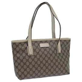 Gucci-GUCCI GG Canvas Tote Bag Coated Canvas Beige Auth 72524-Beige