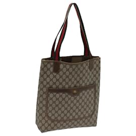 Gucci-GUCCI GG Supreme Web Sherry Line Tote Bag Beige Red Green 39 02 003 auth 71818-Red,Beige,Green