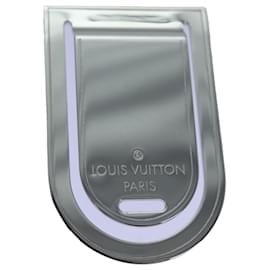 Louis Vuitton-LOUIS VUITTON Casseroles Abie Porto Adresse Pince à billets métal Argent M65067 auth 71440-Argenté