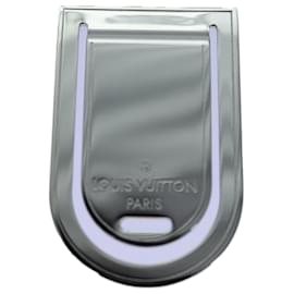 Louis Vuitton-LOUIS VUITTON Pans Abie Porto Address Money Clip metal Silver M65067 auth 71440-Silvery