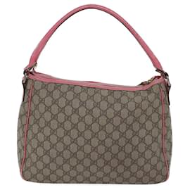 Gucci-GUCCI Borsa a spalla GG Supreme PVC Beige 189898 Auth ac2964-Beige