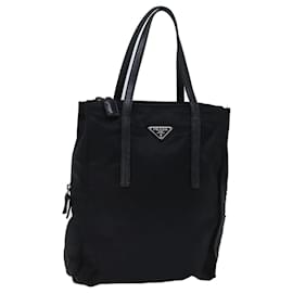 Prada-PRADA Hand Bag Nylon Black Auth 72578-Black