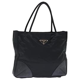 Prada-PRADA Hand Bag Nylon Black Auth 72674-Black