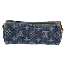 Louis Vuitton-LOUIS VUITTON Monograma Denim Trousse Speedy GM Bolsa Azul M95081 Autenticação de LV 72909-Azul