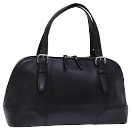 Burberry-BURBERRY Hand Bag Leather Black Auth bs13822-Black