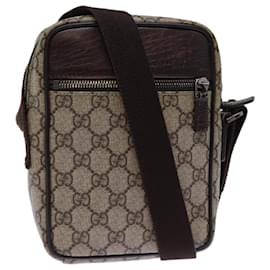 Gucci-GUCCI GG Canvas Shoulder Bag PVC Beige Auth 72811-Beige