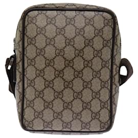 Gucci-GUCCI GG Canvas Shoulder Bag PVC Beige Auth 72811-Beige