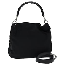 Gucci-Borsa a tracolla in bambù GUCCI Nylon 2modo nero 001 1577 1781 auth 71530-Nero