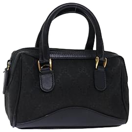 Gucci-Mini sac à main en toile GUCCI GG Noir Auth 72488-Noir