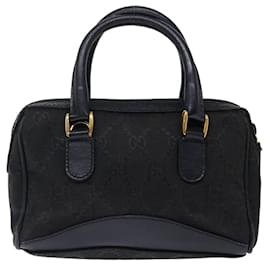 Gucci-GUCCI GG Canvas Mini Hand Bag Black Auth 72488-Black