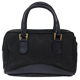 Gucci-Bolso de mano GUCCI GG Canvas Mini Negro Auth 72488-Negro