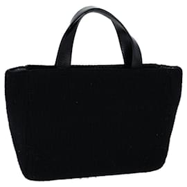 Prada-PRADA Hand Bag Wool Black Auth bs13809-Black