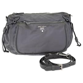 Prada-PRADA Shoulder Bag Nylon Gray Auth 72444-Grey