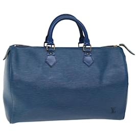 Louis Vuitton-Louis Vuitton Epi Speedy 35 Handtasche Toledo Blau M42995 LV Auth 72396-Andere