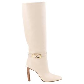 Sergio Rossi Lederstiefel Beige