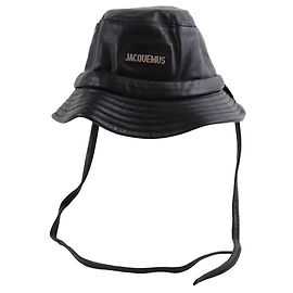 Jacquemus Leather bucket hat Black