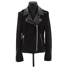 Claudie Pierlot-Lederjacke-Schwarz