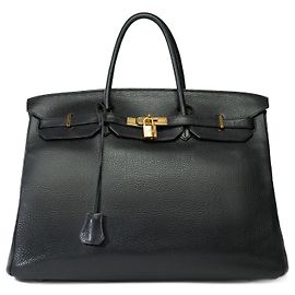 Hermès Borsa HERMES BIRKIN 40 in pelle nera - 101822 Nero