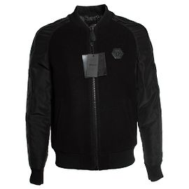 Philipp Plein, Wool fleece bomber Black