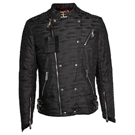 Philipp Plein-Philipp Plein, jaqueta de motociclista acolchoada-Cinza