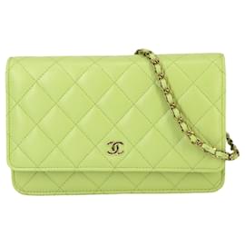 Chanel-Chanel Wallet an der Kette-Grün