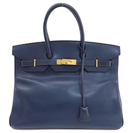 Hermès-Hermès Birkin 35-Navy blue