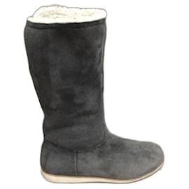 Prada-Prada fur-lined boots size 37-Grey