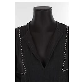 Isabel Marant Etoile-vestido de algodón-Negro