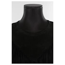 Isabel Marant-Leather Over Dress-Black