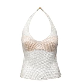 La Perla-Top La Perla em malha com contas-Prata