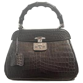 Gucci-GUCCI  Handbags T.  Exotic leathers-Brown