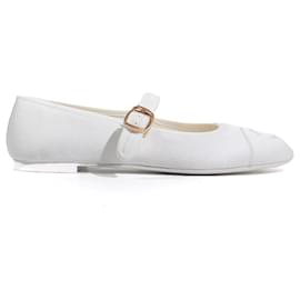 Chanel-CHANEL Ballerine T.Unione Europea 38 stoffa-Bianco