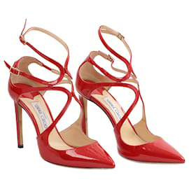 Lancel-LANCEL Talons UE 38 En cuir vernis-Rouge