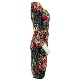 Autre Marque-Vestido Etro Preto Multi Floral Ruched-Multicor