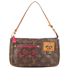 Louis Vuitton-Louis Vuitton Monogram Perforated Pochette Accessoires Handbag M95183-Brown