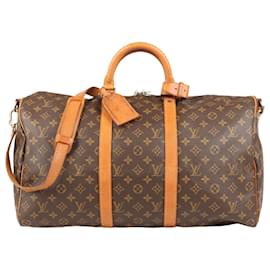 Louis Vuitton-Louis Vuitton Monogram Keepall Bandouliere 50 Travel Bag M41416-Brown