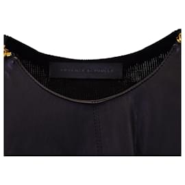 Proenza Schouler-Proenza Schouler Leather-Panel Long-Sleeve Top in Black Leather-Black