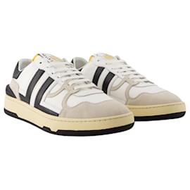 Lanvin-Clay Low Top Sneakers - Lanvin - Leather - White/Black-White