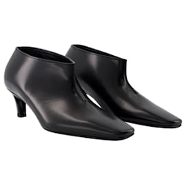 Totême-The Wide Shaft Ankle Boots - TOTEME - Leather - Black-Black