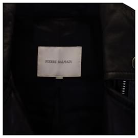 Balmain-Chaqueta motera Pierre Balman en cuero negro-Negro