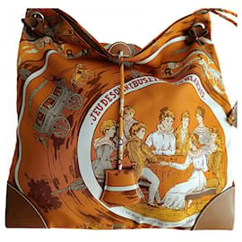 Hermès-Sac bandoulière Hermès Silk City-Orange