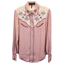 Isabel Marant-Isabel Marant Laury Floral-Embroidered Shirt in Pink Viscose-Pink