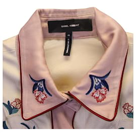Isabel Marant-Isabel Marant Laury Floral-Embroidered Shirt in Pink Viscose-Pink